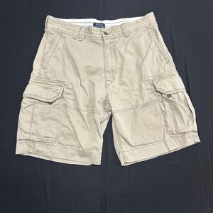 Polo Ralph Lauren Mens Tan Khaki Cotton Twill Cargo Shorts Size 36 1463